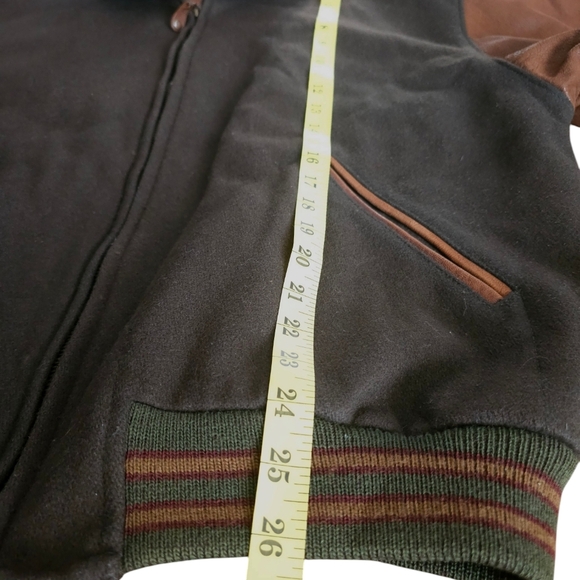 Golden Bear Vintage Men’s Varsity Bomber Loden Stripe Knit Jacket Size Large - Picture 11 of 17